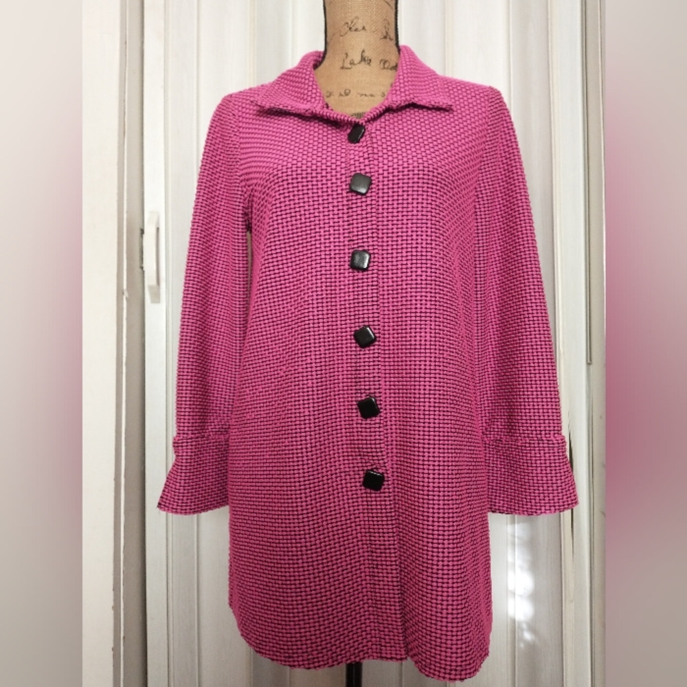 Peck & Peck Oversized Diamond Honeycomb Pattern Blazer Shacket Size L